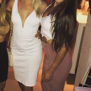 White midi dress